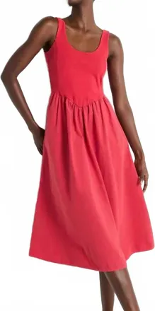 Nation Ltd Fiona Midi Dress In Heartbeat Red