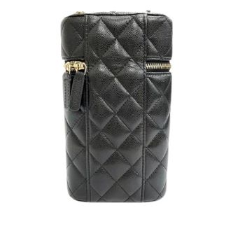Chanel Pre-owned Quilted Caviar Leather Crossbody - Dames - Pre-owned - Zwart - Maat: ONE Size Leer