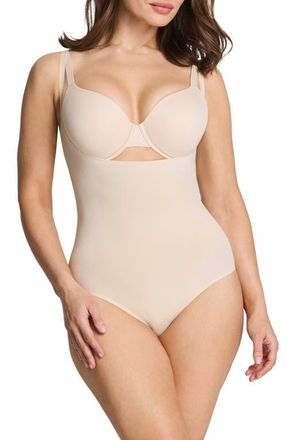 Spanx SPANXsculpt GoFigure Open Bust Shaper Bodysuit in Toasted Coconut at Nordstrom, Size X-Small