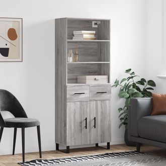 Berkfield Home Highboard Grey Sonoma 69.5x34x180 cm Engineered Wood