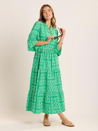 Brakeburn Clarisa Embroidered Maxi Dress in Green at Nordstrom, Size 16