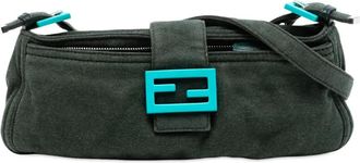 Fendi Borsa a spalla Mamma Baguette in lana 2000-2010 - Verde