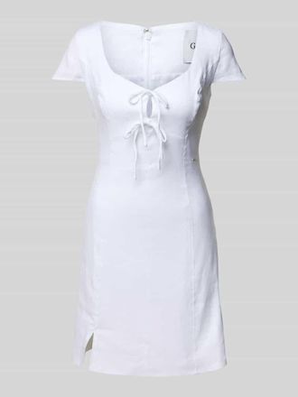 Guess Minikleid mit Schn&uuml;rung Modell ISABEAU in Weiss, Gr&ouml;&szlig;e XS