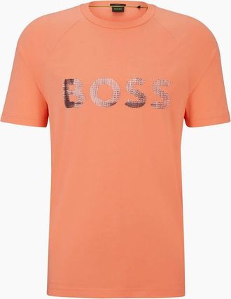 HUGO BOSS Mens Crew Neck Raglan Sleeve Baseball T-Shirt - Orange - Size: 40