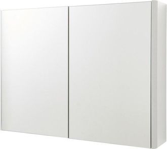 Clifton Gloss White 2-Door Mirror Bathroom Cabinet 60cm H x 80cm W