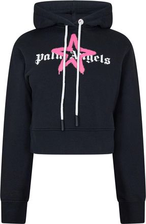 Palm Angels Womens Star Hoody in Black Pink - Size 18 UK