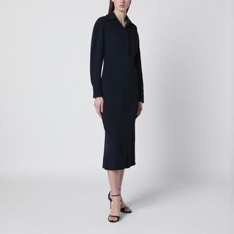 Victoria Beckham Navy blue midi shirt dress