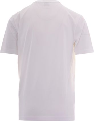 HUGO BOSS Mens T-Shirt Graphic Logo White Cotton Elastane T-Shirts And Polos