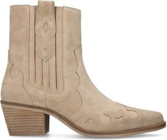 Manfield suède cowboylaarzen beige