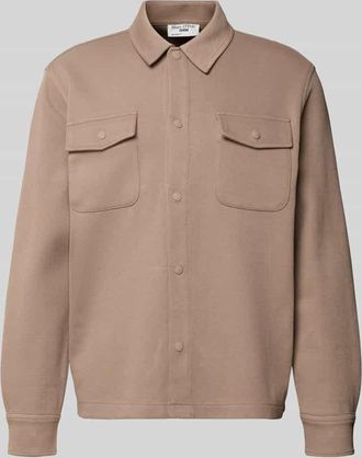 Marc O'Polo Denim Marc OPolo Denim Relaxed Fit Hemdjacke aus reiner Baumwolle in Taupe, Größe XXL