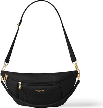 Baggallini Stanton Woven Crossbody in Black Woven Twill at Nordstrom