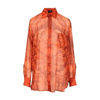 Etro Silk Shirt - female - Etro - Shirts - Orange - 2XS - Blouses & Shirts