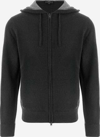 Vince Black Zip-Up Hooded Cashmere Hoodie