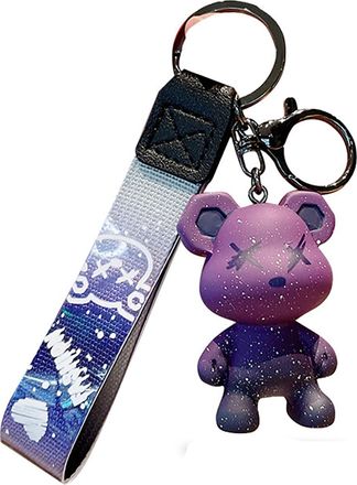 Generic Cute keychain for anyone. Suitable for birthday, Holiday Gifts gift, keychain car charm bag decoration (bear-puple)