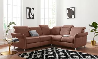 Sit&more Ecksofa &raquo;Darwin L-Form&laquo; inklusive Federkern, wahlweise mit Kopfteilverstellung, Bettfunktion