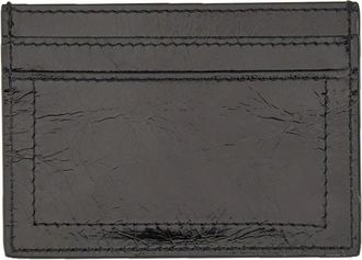 Moschino Kaarthouder met Goudkleurige Plaquette - Dames - Portefeuilles - Zwart - ONE Size - Leer - Accessoires