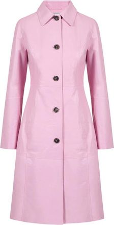 Iceberg Tweekleurige Nappa Leren Jas - Dames - Leren en Su&egrave;de Jassen - Roze - 2XS - Leer - Jassen
