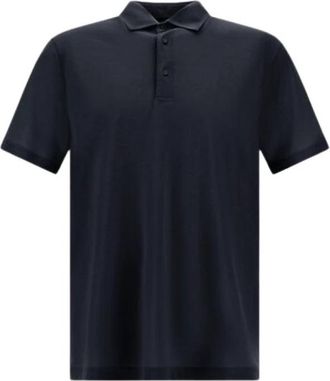 Herno Polo Jersey Voile Cr&ecirc;pe - Heren - Polos - Blauw - M - Katoen - Tops