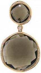 Allurez 0.20ct Diamond & 23.73ct Smokey Topaz 14k Rose Gold Pendant Necklace