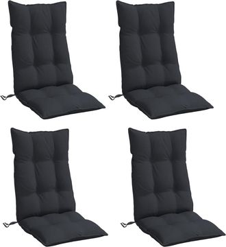 vidaXL Cojines De Silla Con Respaldo Alto 4 Uds Tela Oxford Negro Vidaxl