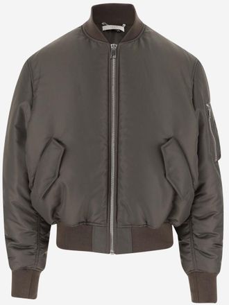 1989 STUDIO Brown Logo Patch Short Bomber Jacket