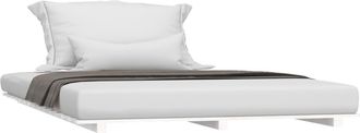 vidaXL Estructura De Cama De Madera Maciza De Pino Blanco 140x190 Cm Vidaxl