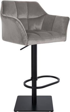 Clp Clp - Taburete De Bar Damaso Funda De Terciopelo Gris Negro