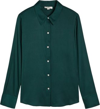 Vince Silk-blend Shirt - Green - XL (UK16 / XL)