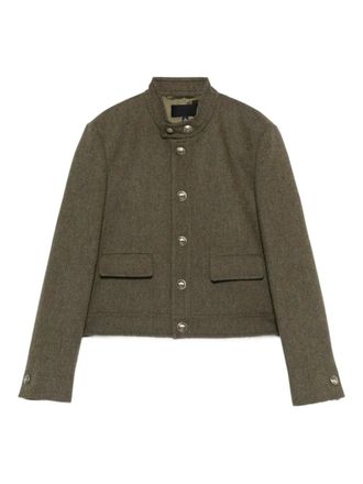 Nili Lotan button-fastening flap-pocket jacket - women - Virgin Wool/Viscose - 6 - Green