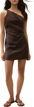Faithfull The Brand Simona Mini Dress In Espresso
