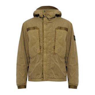Stone Island Ge&iuml;soleerd Jack met Capuchon - Heren - Zomerjassen - Groen - XL - Leer - Jassen