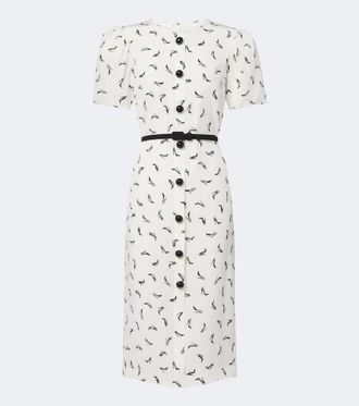 Carolina Herrera Abito midi in seta cr&ecirc;pe de chine