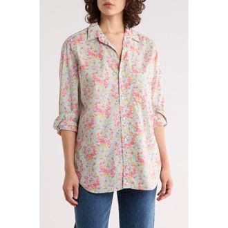 Frank & Eileen Relaxed Fit Button-Up Shirt in Pink Seafoam Floral at Nordstrom Rack, Size Xx-Small