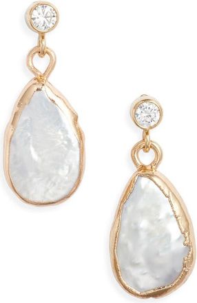 Set & Stones Camille Baroque Pearl Drop Earrings in Gold at Nordstrom