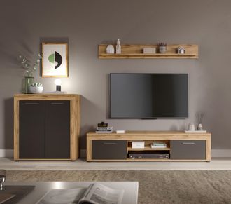 Inosign Wohnwand »Aosta, Breite 255cm, bestehend aus Highboard, Lowboard, Wandboard« 3 Stk. tlg
