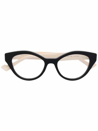 Gucci cat-eye clear glasses - women - Acetate - 51 - Black