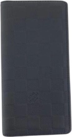 Louis Vuitton Pre-owned Wallets, male, Black, Size: ONE SIZE Pre-owned Portefeuille Brazza Damier Infini Long Wallet