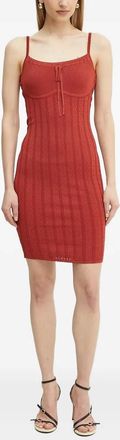 Guess Co Abito corto in maglia a coste - Arancione