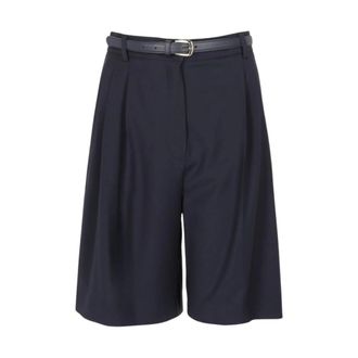 Max Mara Dames, Korte broeken, Blauw, Maat: S Leer