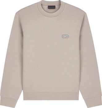 Emporio Armani Felpa in Double Jersey - - Sweatshirts & Hoodies - Uomo - Beige - 2XL