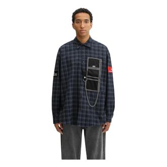 Martine Rose Wallet Shirt - Heren - Casual Overhemden - Blauw - M - Katoen - Overhemden