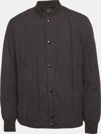 Rag & Bone Rag & Bone Black Cotton Quilted Bomber Jacket