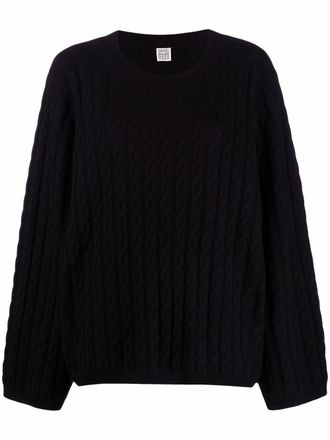 Toteme cable knit cashmere jumper - women - Cashmere - L - Black