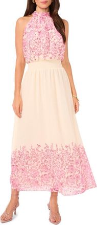 Vince Camuto Floral Sleeveless Maxi Dress in Cream Multi at Nordstrom, Size X-Large