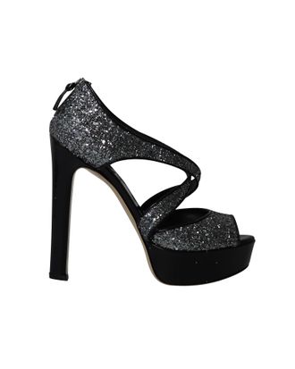 Miu Miu Miu Miu Platform Hakken in Zilveren Glitter