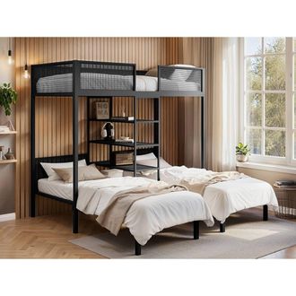 Flair Axton Metal Triple Bunk Bed Black | Size: Single