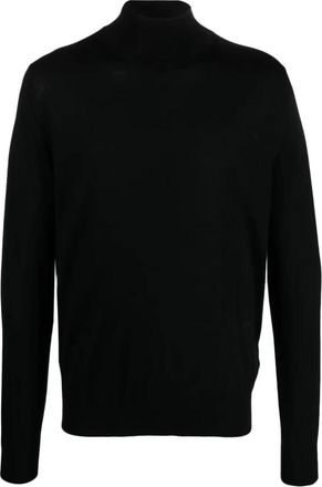 Lanvin Rol nek wol zijde - Heren - Coltruien - Zwart - XL - Wol - Truien & Vesten