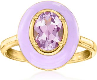 Ross-Simons Amethyst Ring With Pastel Purple Enamel in 18kt Gold Over Sterling
