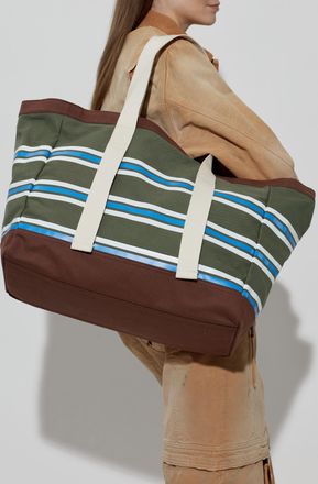 Dsquared2 Striped Pattern Shopper Bag, Womens, Green