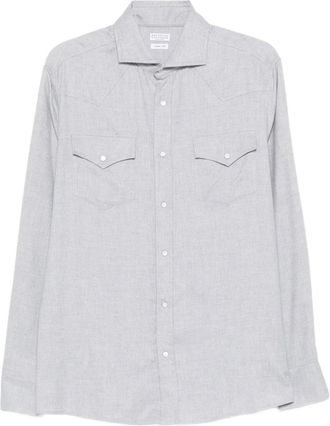 Brunello Cucinelli Camicia con tasche - Grigio